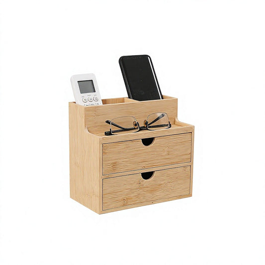 Bamboo Japanese Style Large Desktop Drawer Organizer Multi Tiered Drawer Style