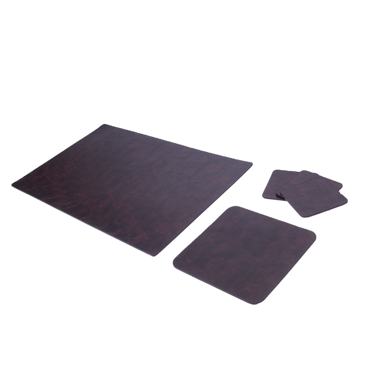 Large Office Organizer 5 Piece Leather Desk Pad Set With