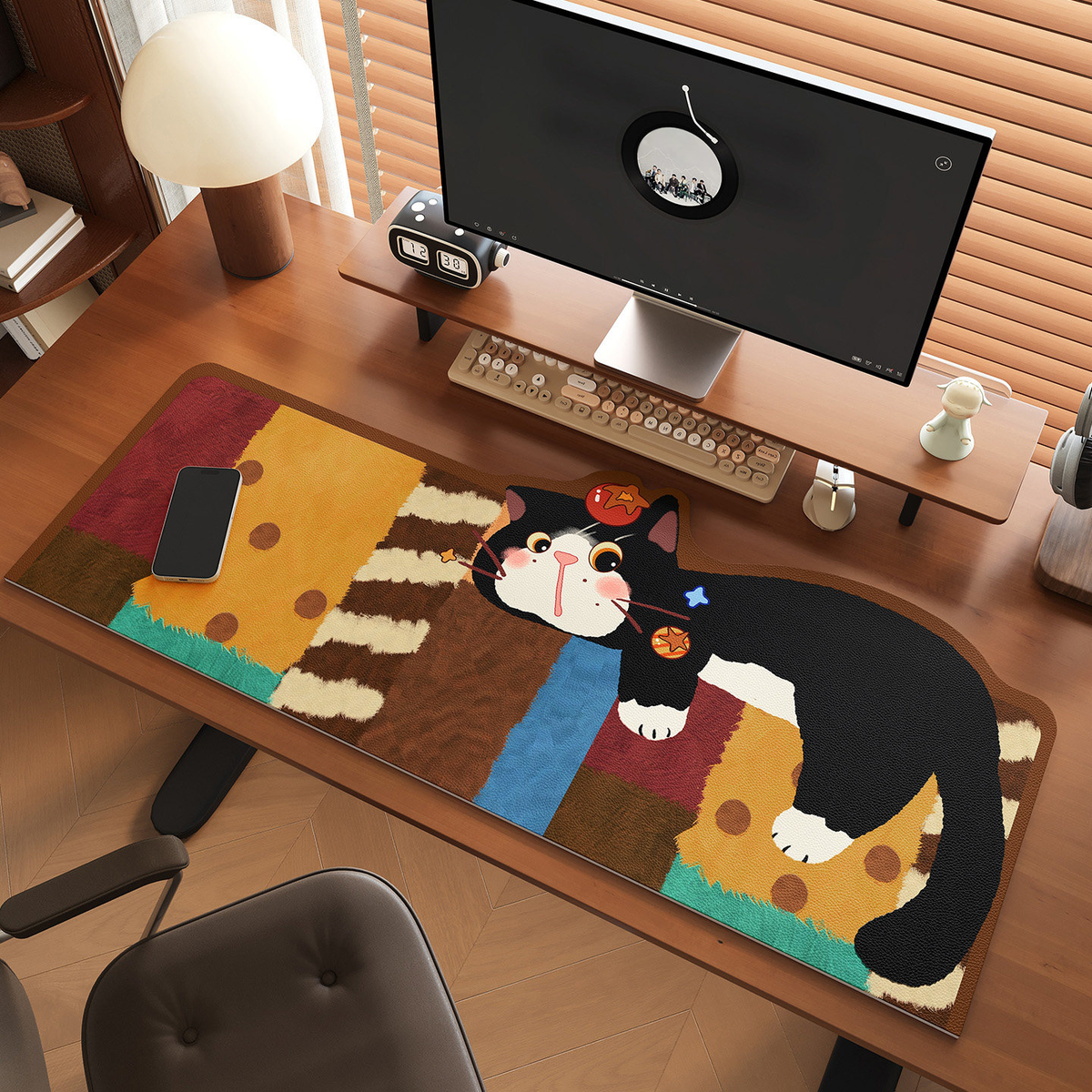Cute Kitten Large Desk Mat Mouse Pad Gaming Keyboard