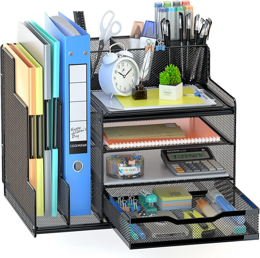 Metal Desk Organizer With Sliding Drawers Office Supplies Accessories